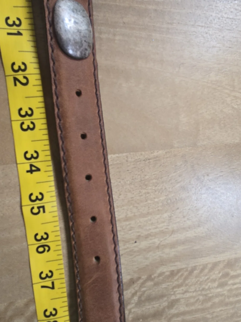 Billy Davis California Leather Western Concho Belt 36 Brown Silver USA
